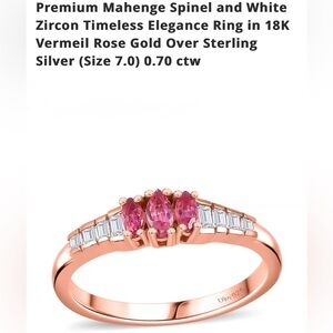 Mahenge Spinel & White Zircon Timeless Elegance Ring Sz 7 0.70 CTW. New in box.